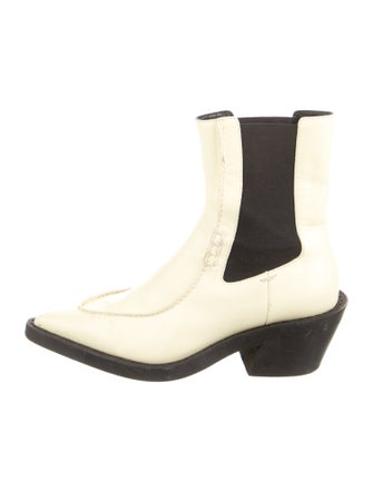 Khaite Leather Colorblock Pattern Chelsea Boots