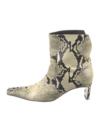 Khaite Embossed Leather Animal Print Boots