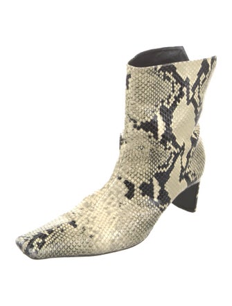 Khaite Embossed Leather Animal Print Boots