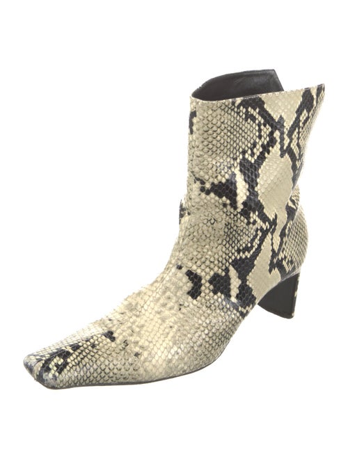 Khaite Embossed Leather Animal Print Boots