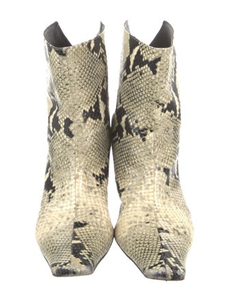 Khaite Embossed Leather Animal Print Boots