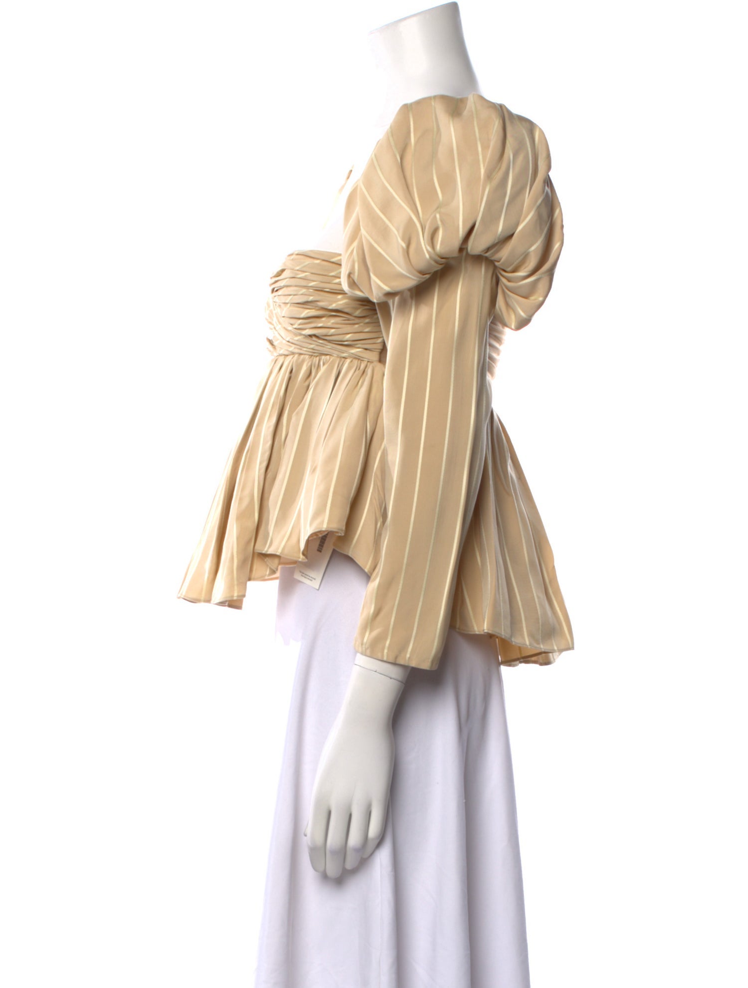 Khaite Square Neckline Three-Quarter Sleeve Crop Top