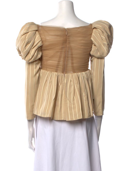 Khaite Square Neckline Three-Quarter Sleeve Crop Top