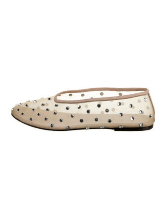Khaite Mesh Crystal Embellishments Ballet Flats