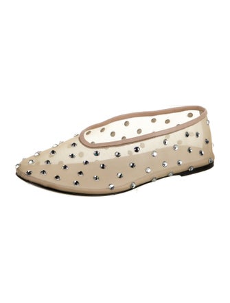 Khaite Mesh Crystal Embellishments Ballet Flats