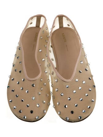 Khaite Mesh Crystal Embellishments Ballet Flats
