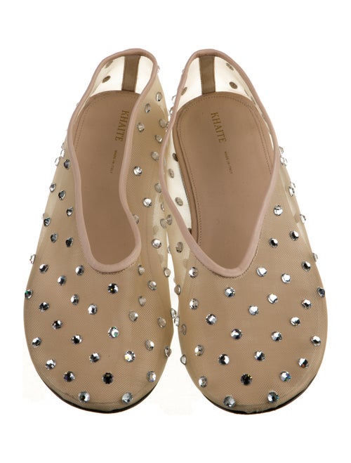 Khaite Mesh Crystal Embellishments Ballet Flats