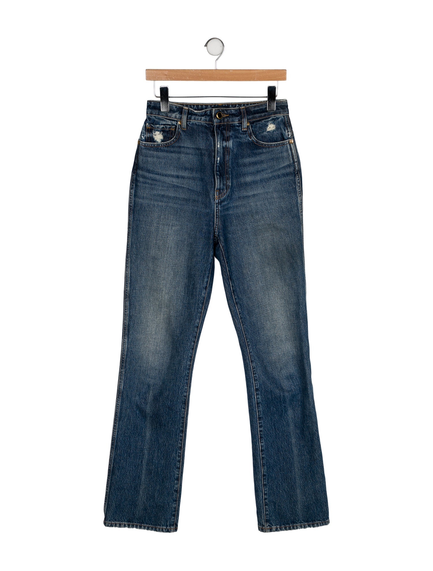 Khaite High-Rise Straight Leg Jeans
