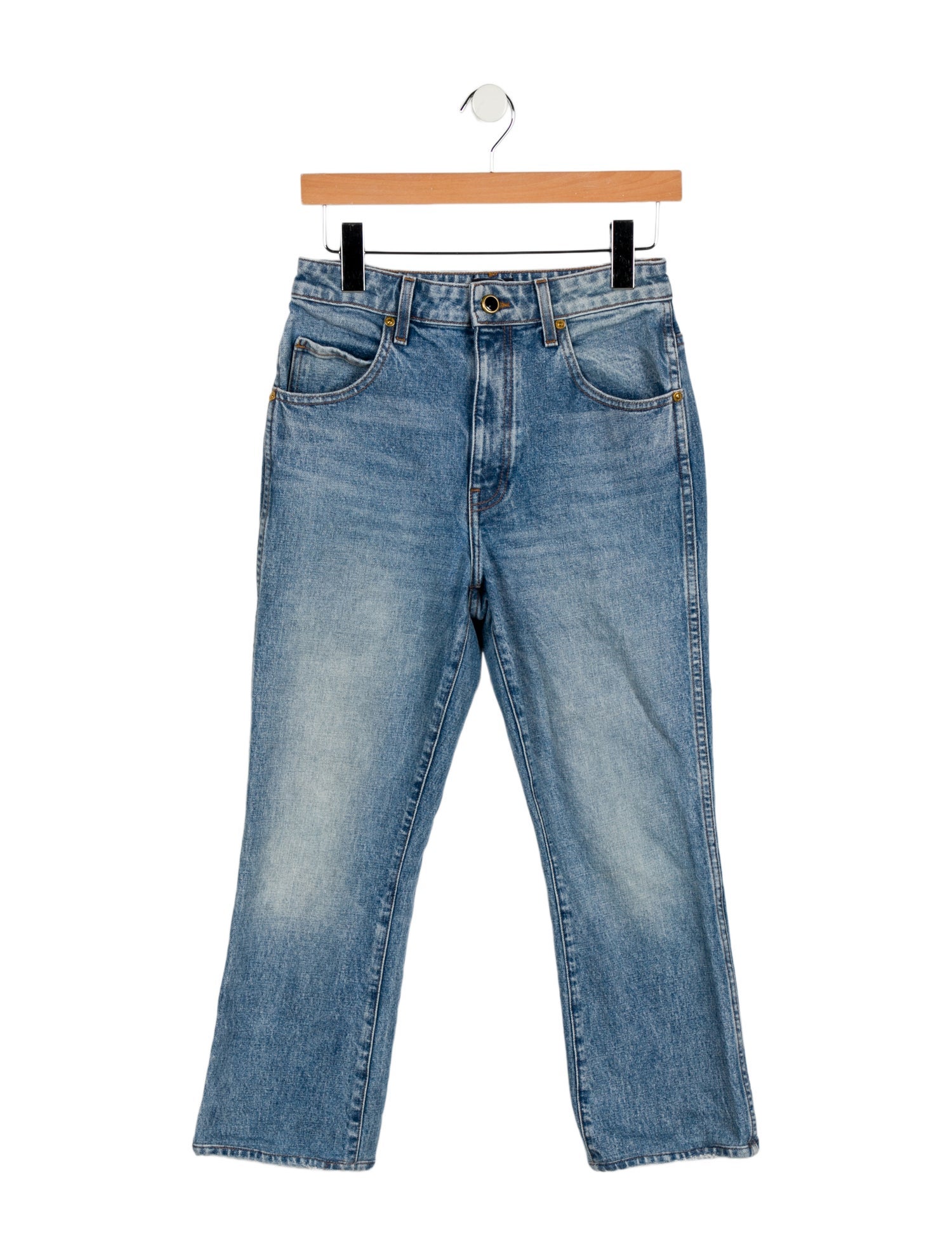 Khaite Mid-Rise Straight Leg Jeans