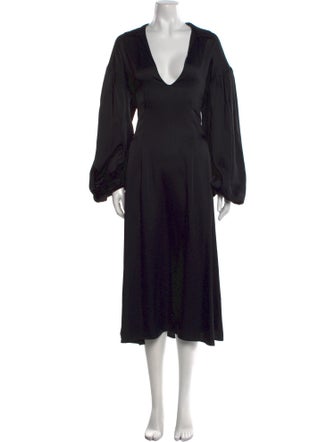 Khaite V-Neck Midi Length Dress