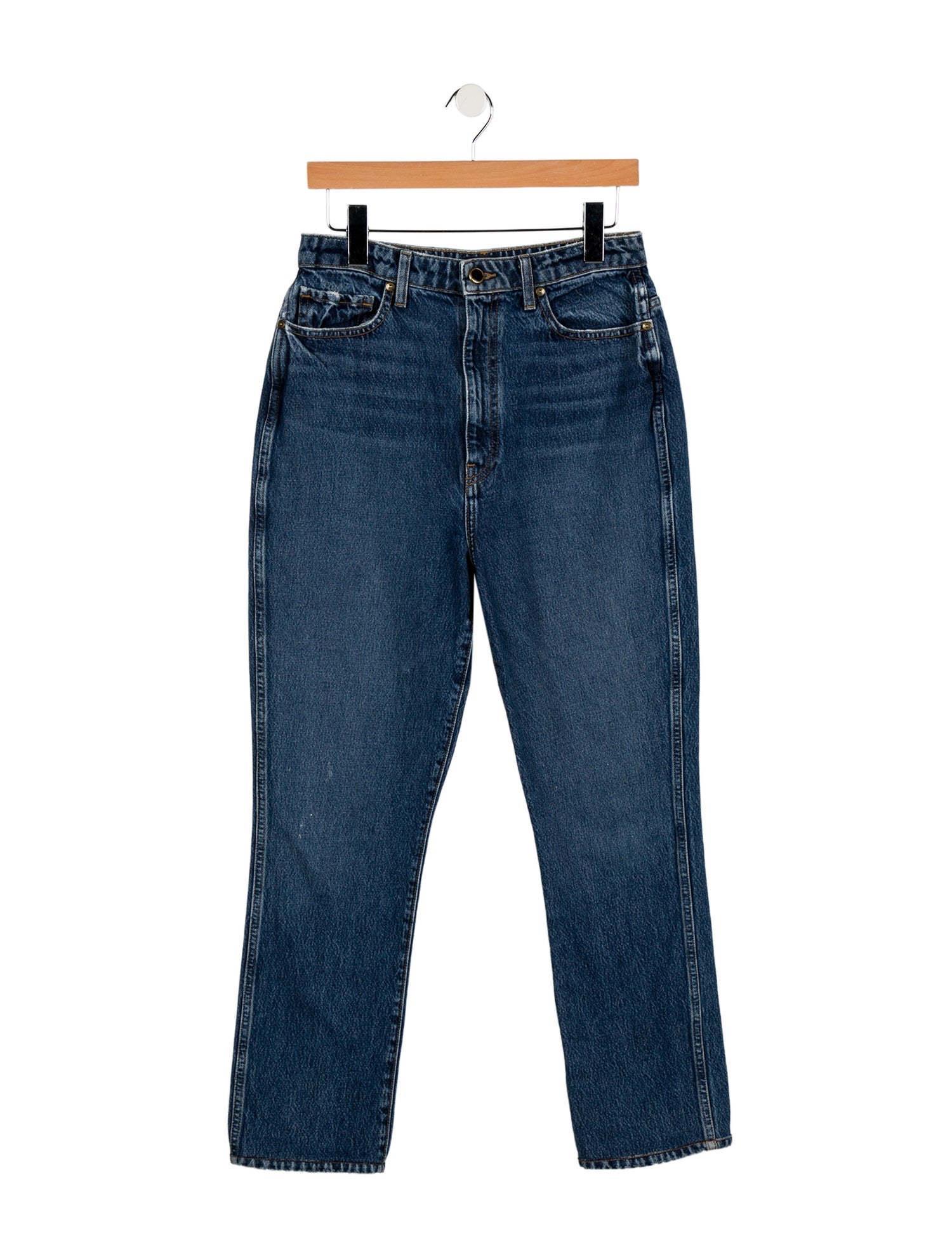Khaite High-Rise Straight Leg Jeans