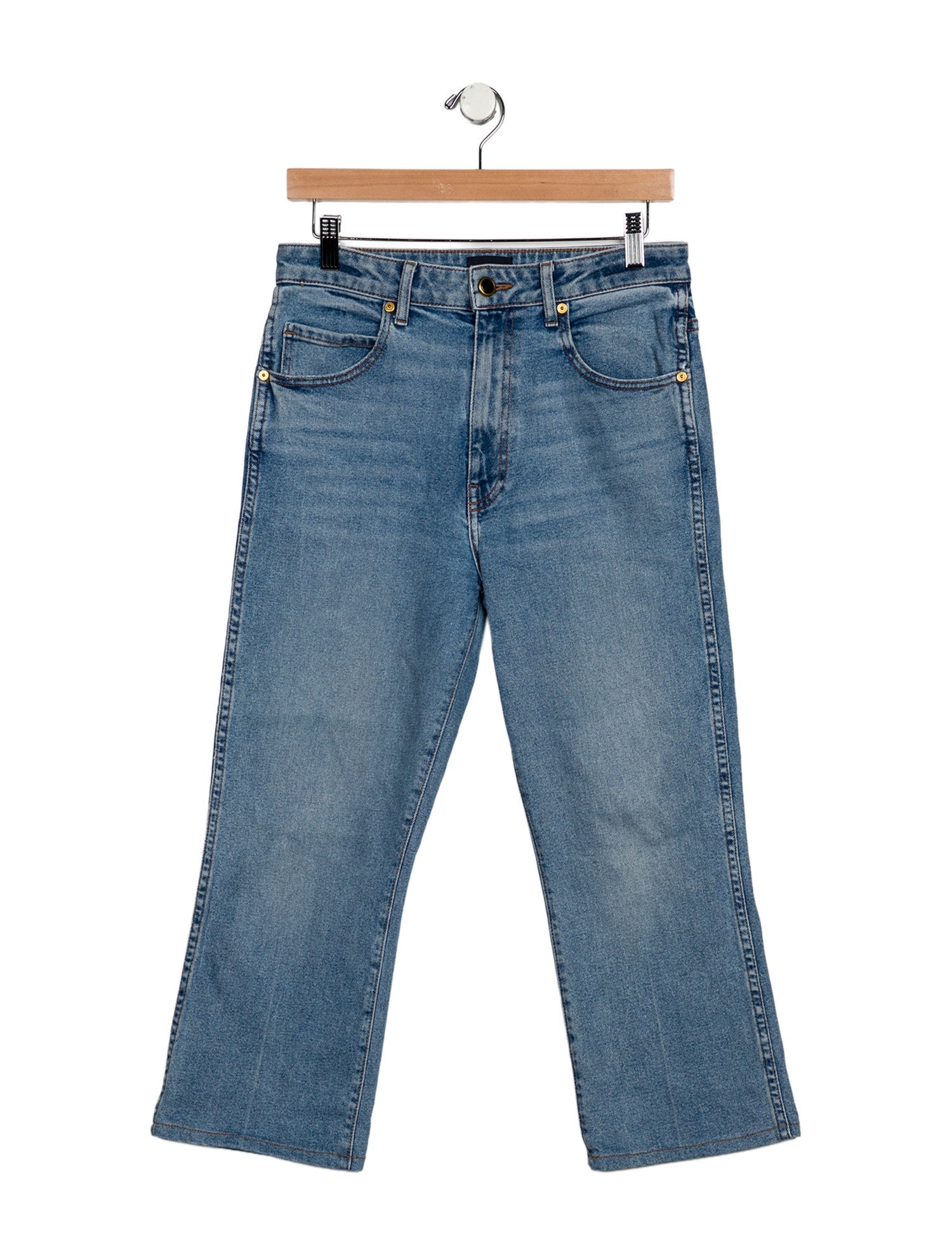 Khaite High-Rise Straight Leg Jeans
