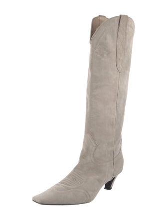 Khaite Suede Western Boots