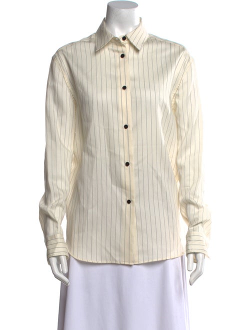 Khaite Virgin Wool Striped Button-Up Top