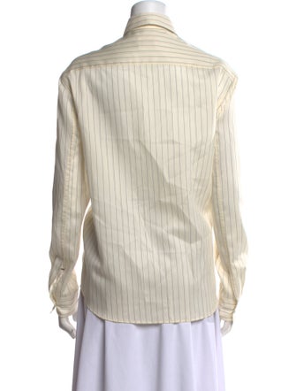 Khaite Virgin Wool Striped Button-Up Top