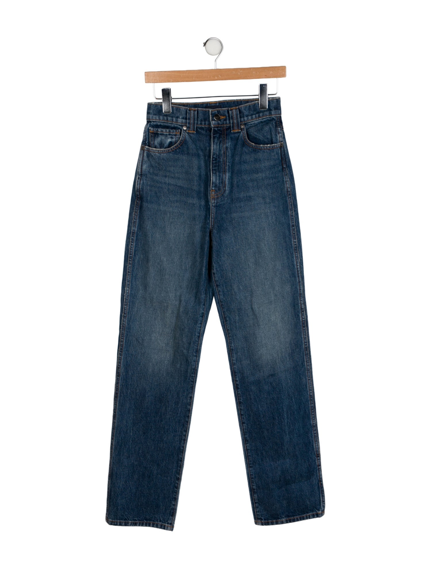 Khaite High-Rise Straight Leg Jeans