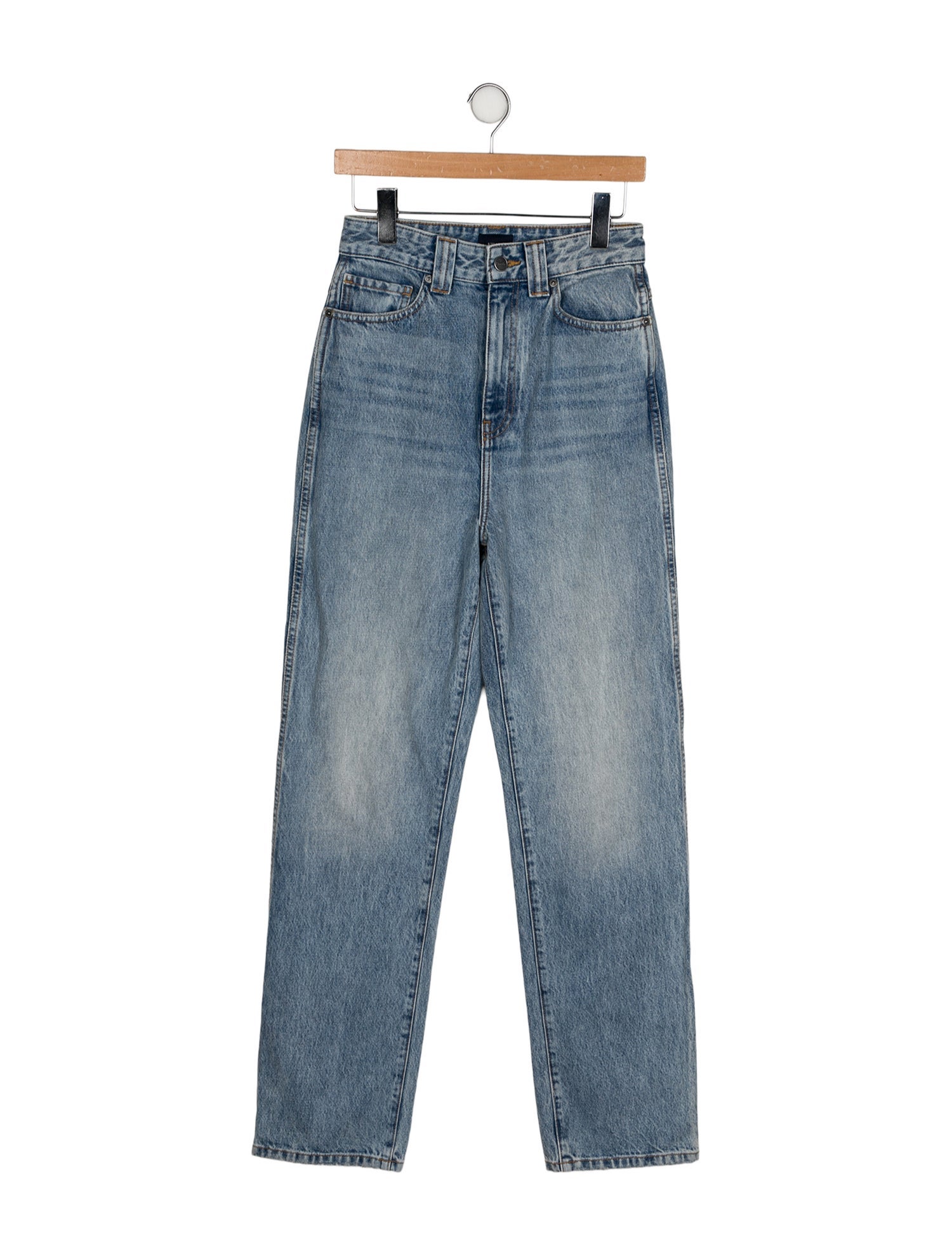 Khaite High-Rise Straight Leg Jeans