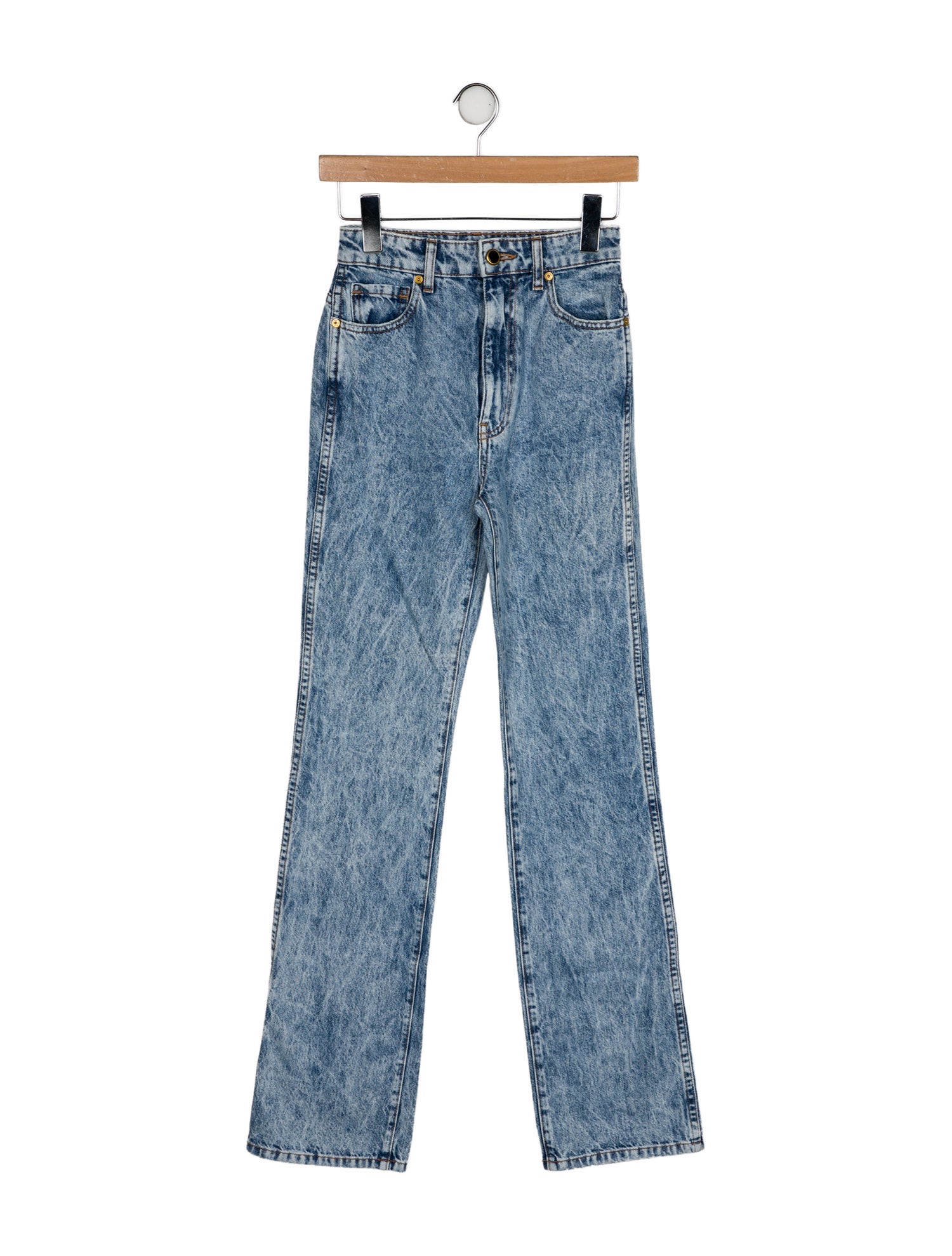 Khaite High-Rise Straight Leg Jeans
