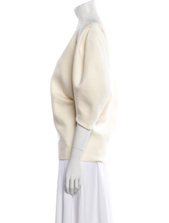 Khaite V-Neck Three-Quarter Sleeve Sweatshirt