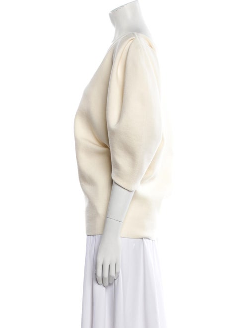 Khaite V-Neck Three-Quarter Sleeve Sweatshirt