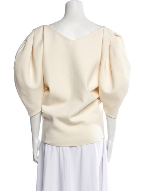 Khaite V-Neck Three-Quarter Sleeve Sweatshirt