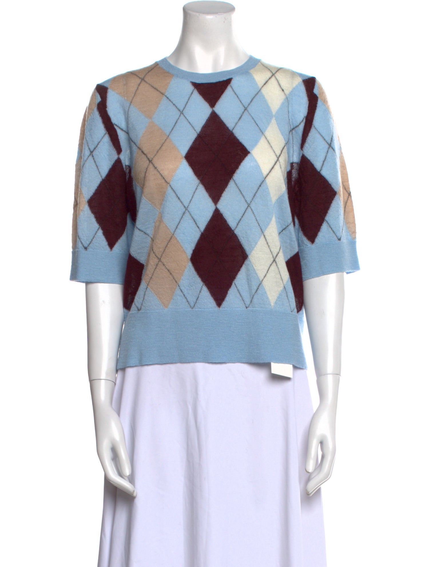 Khaite Cashmere Plaid Print Sweater w/ Tags