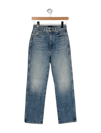 Khaite High-Rise Straight Leg Jeans