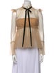 Khaite Mesh Tie Neck Blouse