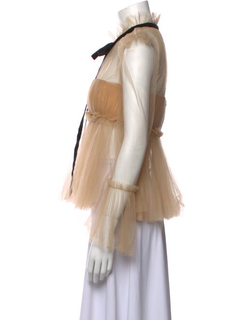 Khaite Mesh Tie Neck Blouse