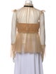 Khaite Mesh Tie Neck Blouse
