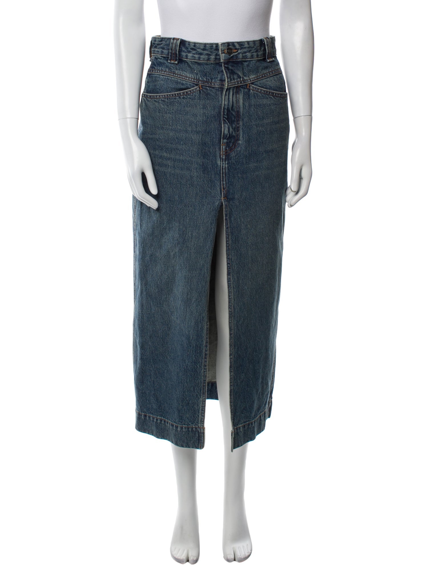 Khaite Cutout Accent Midi Length Skirt