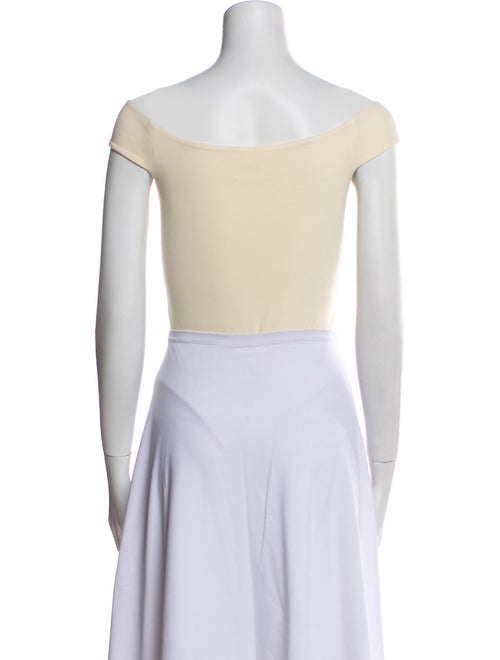 Khaite Off-The-Shoulder Short Sleeve Crop Top