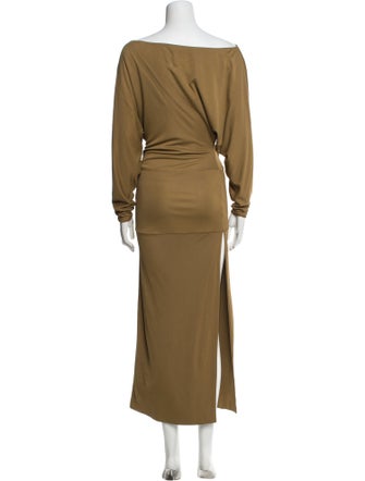 Khaite Bateau Neckline Long Dress