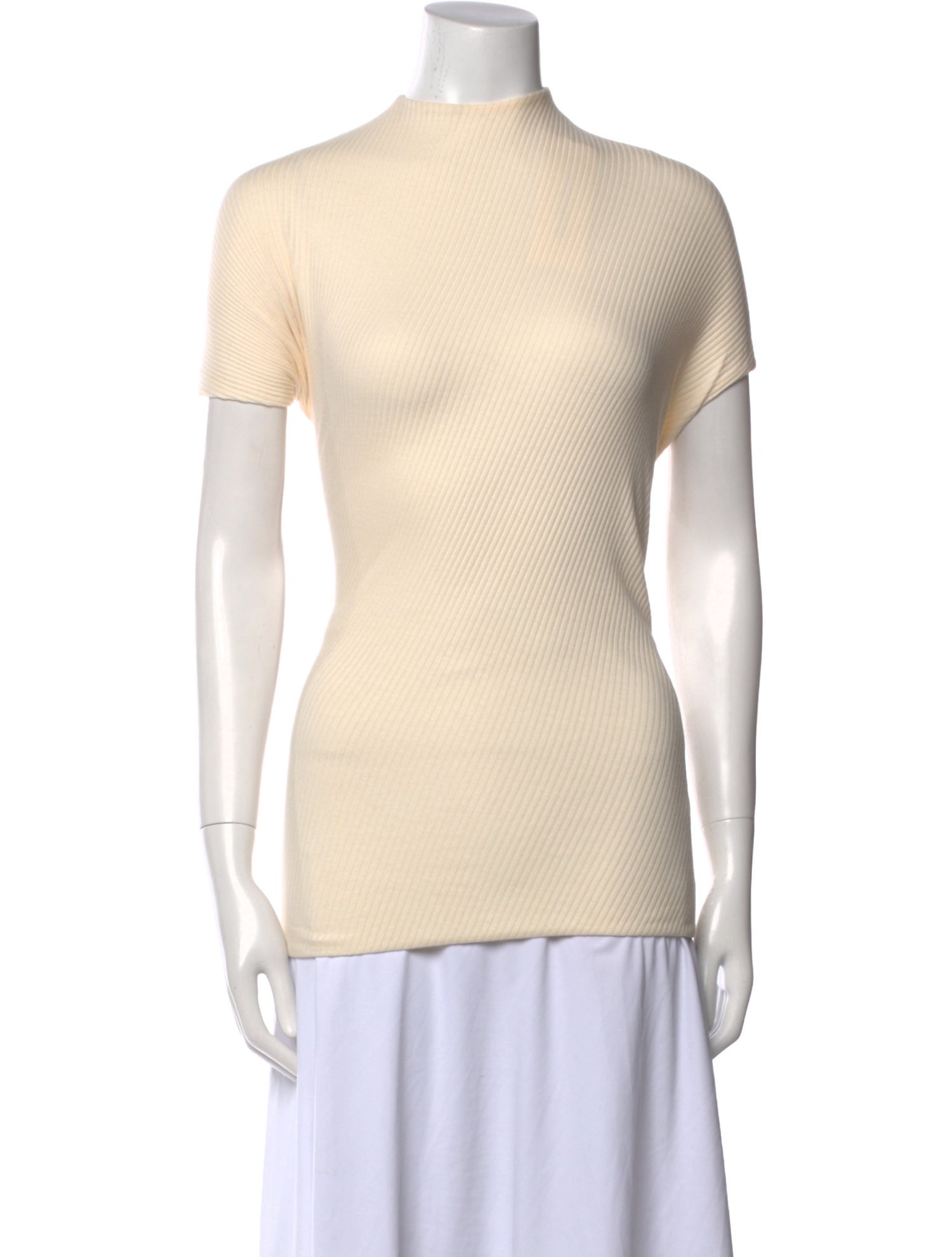 Khaite Mock Neck Short Sleeve Top