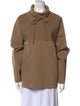 Khaite Tie Neck Long Sleeve Sweatshirt