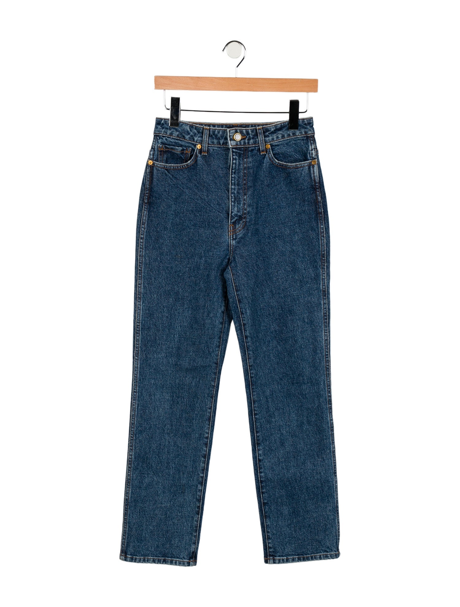 Khaite High-Rise Straight Leg Jeans