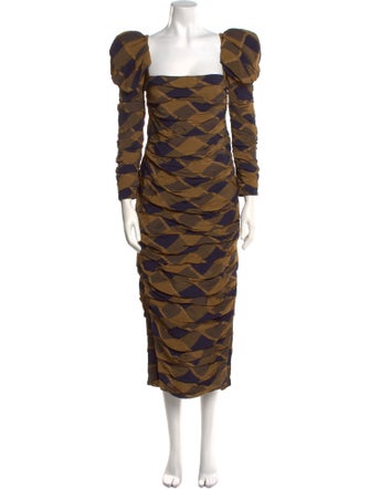 Khaite Plaid Print Long Dress