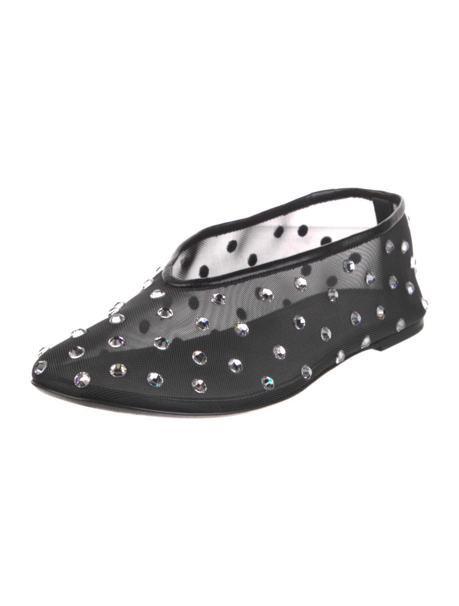 Khaite Mesh Crystal Embellishments Ballet Flats