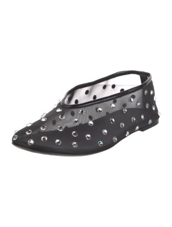 Khaite Mesh Crystal Embellishments Ballet Flats