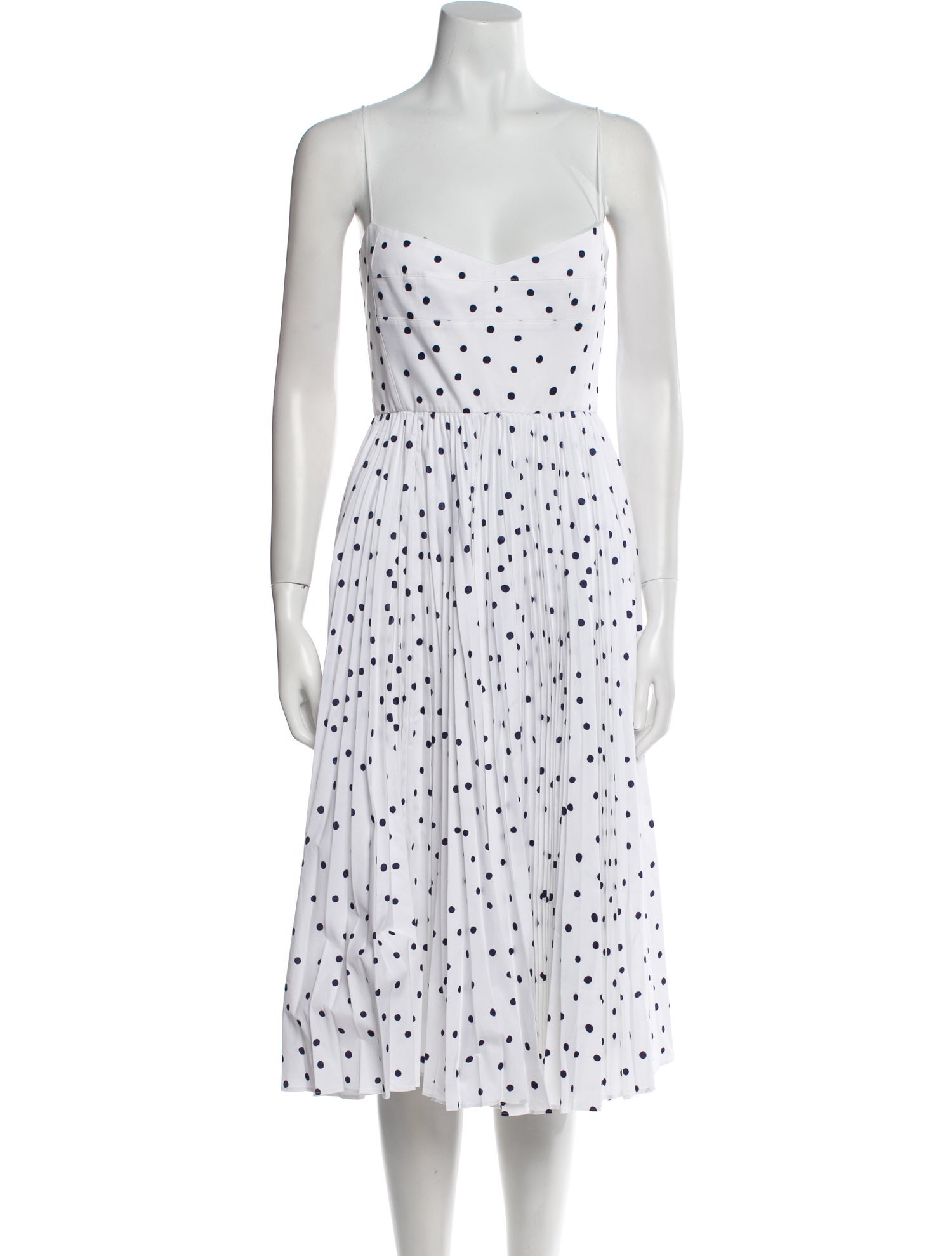 Khaite Polka Dot Print Midi Length Dress