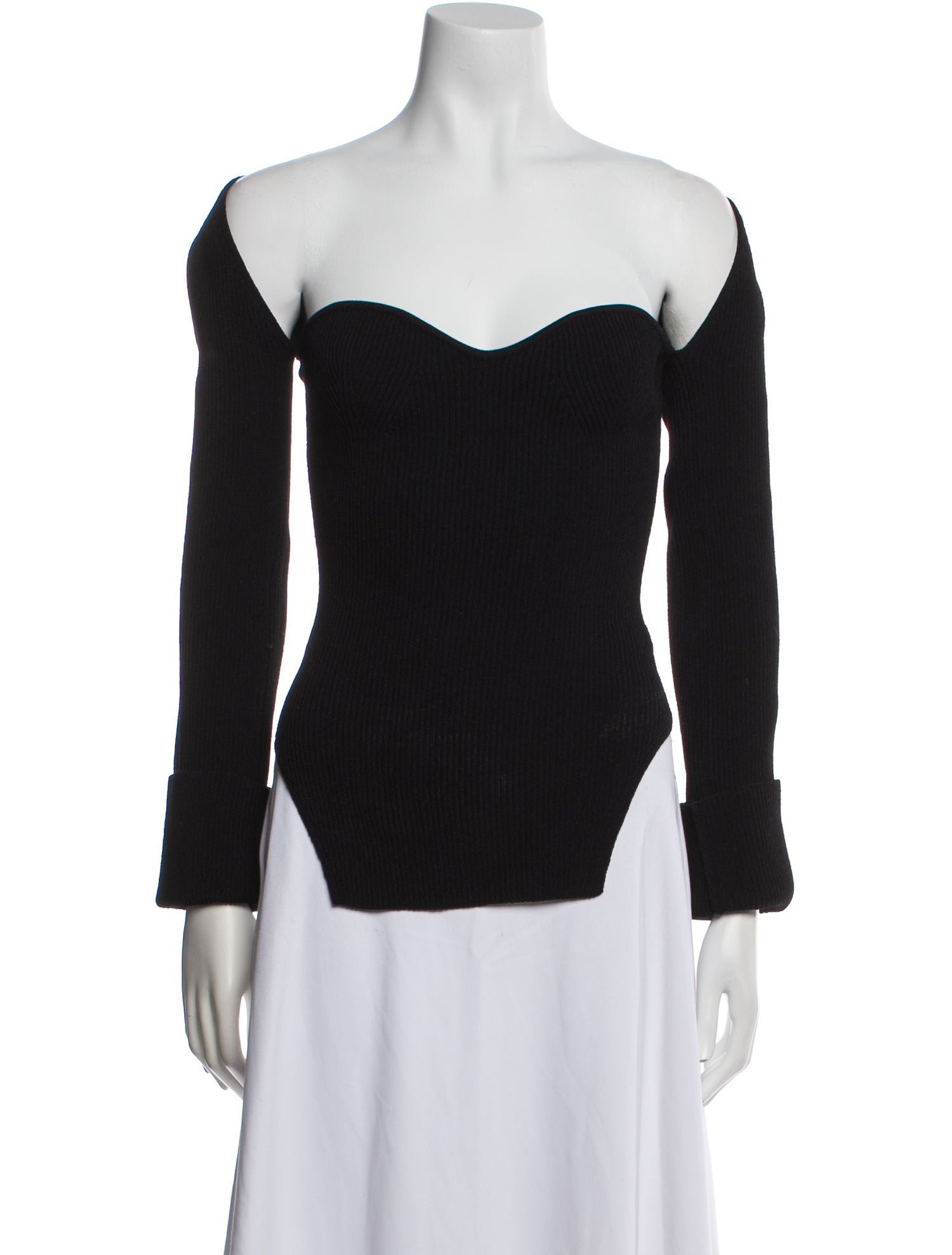 Khaite Off-The-Shoulder Long Sleeve Top