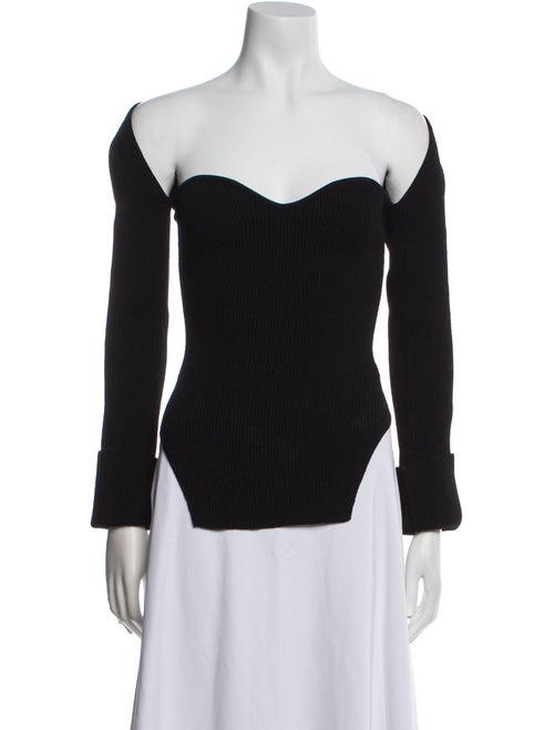 Khaite Off-The-Shoulder Long Sleeve Top
