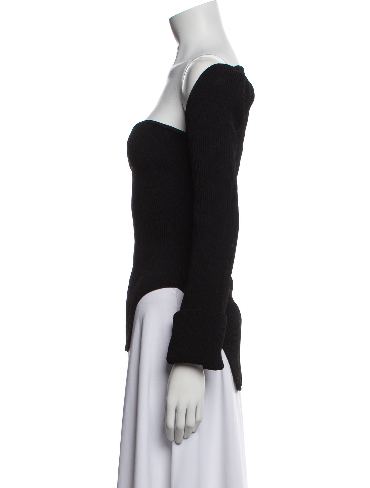 Khaite Off-The-Shoulder Long Sleeve Top