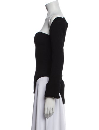 Khaite Off-The-Shoulder Long Sleeve Top