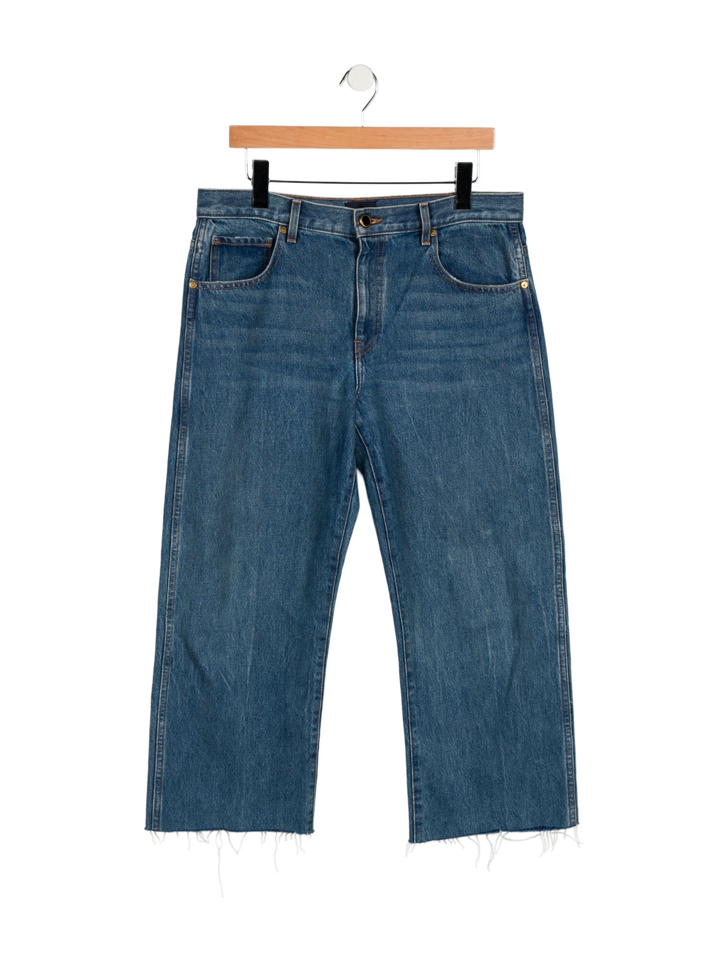 Khaite Mid-Rise Wide Leg Jeans