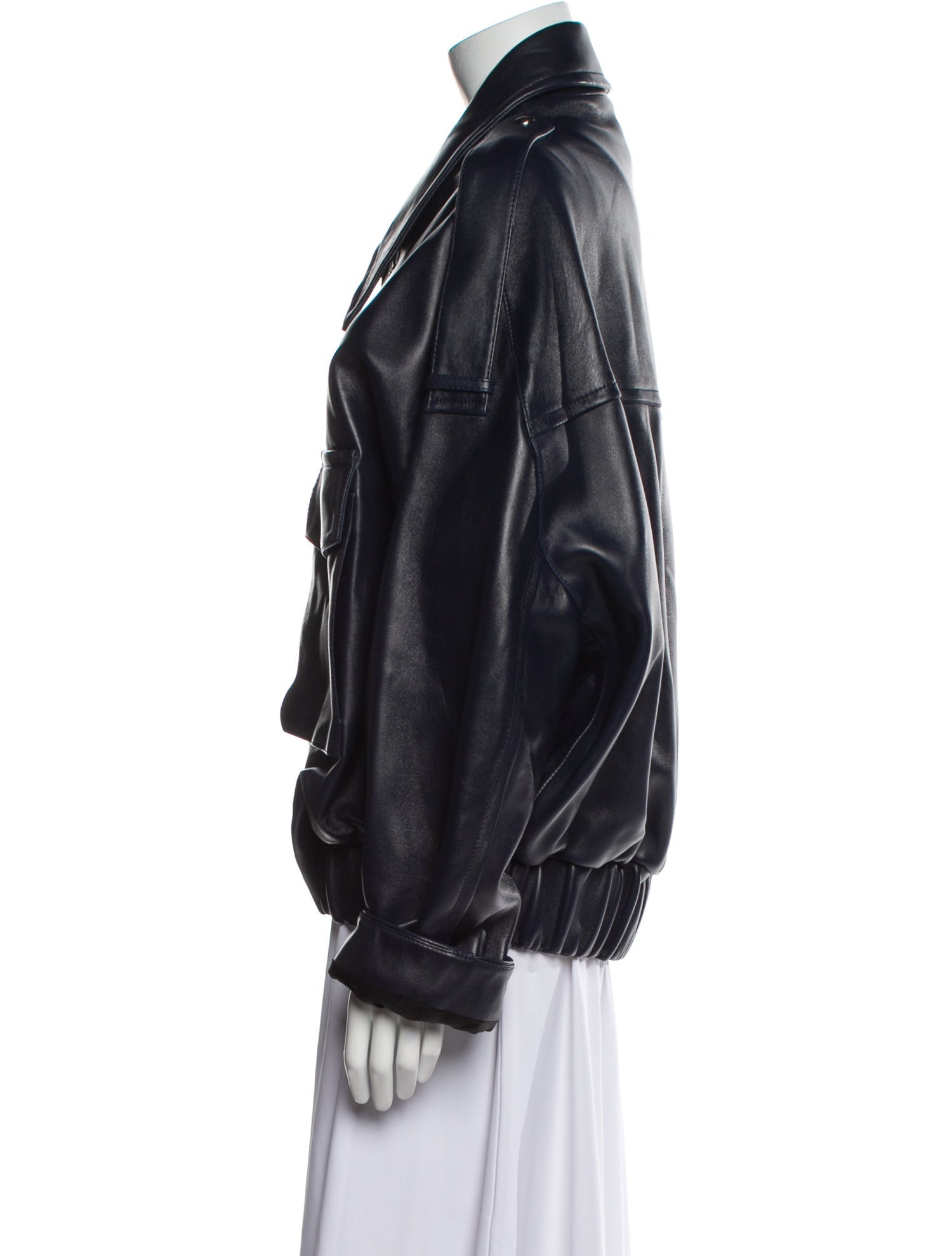 Khaite Leather Bomber Jacket