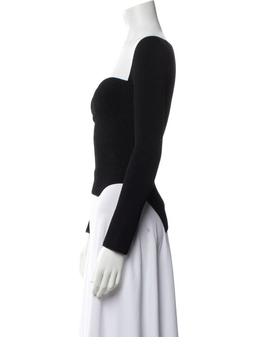 Khaite Square Neckline Long Sleeve Crop Top