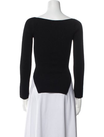 Khaite Square Neckline Long Sleeve Crop Top