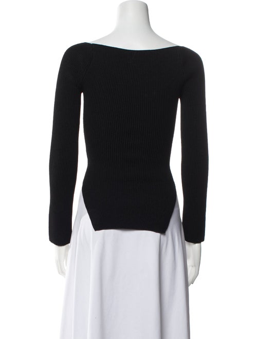 Khaite Square Neckline Long Sleeve Crop Top