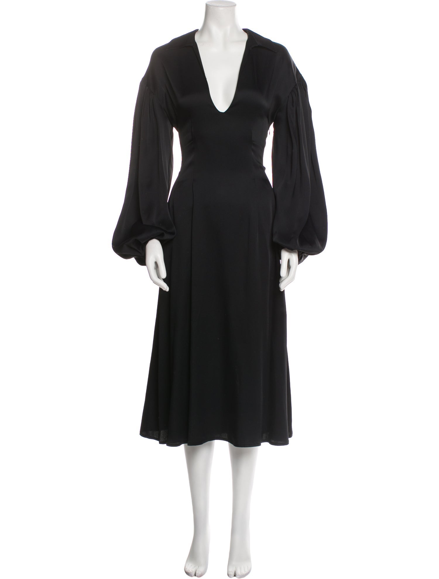 Khaite V-Neck Midi Length Dress